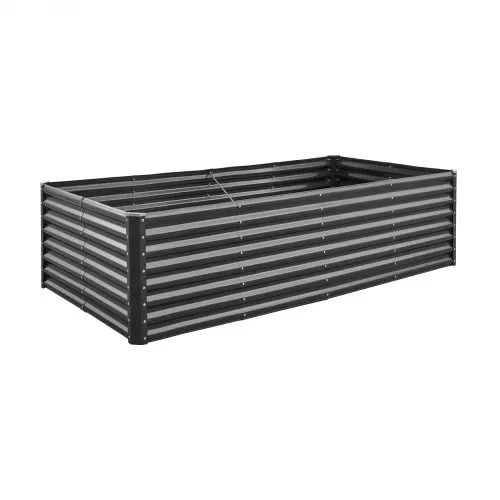 VEVOR Hochbeet Metall 2400x1200x600 mm, Pflanzbeet, Gemüsebeet, Pflanzkasten mit offenem Boden & abgerundeten Kanten, großes Blumenbeet, Kräuterbeet, ideal für Gemüse, Blumen, Kräuter & Sukkulenten – Bild 9