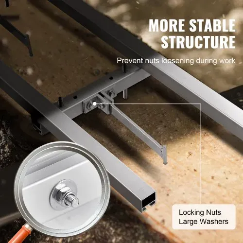 VEVOR 274 cm Führungssystem für Tragbares Sägewerk Kettensägenmühle Kettensägewerk Führungsschiene aus Aluminium- und Eisenmaterialien kompatibel mit verschiedenen Kettensägen und Kettensägenmühlen – Bild 2