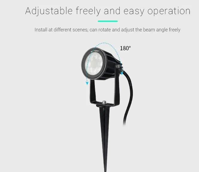 MiBoxer FUTC04 LED Garten Lampe 6W RGB-WW (RGB-CCT) mit Funk und WLAN IP65 230V – Bild 8