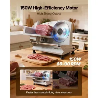 VEVOR Allesschneider Fleischschneider 150 W 65–90U/min Aufschnittmaschine mit 17 cm Klinge Fleischschneidemaschine mit 0–15 mm einstellbarer Dicke für Gefrorenes Fleisch Schinken Prime Steak VEVOR Allesschneider Fleischschneider 150 W 65–90U/min Aufschnittmaschine mit 17 cm Klinge Fleischschneidemaschine mit 0–15 mm einstellbarer Dicke für Gefrorenes Fleisch Schinken Prime Steak