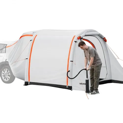 VEVOR Aufblasbares Heckklappenzelt Autozelt (2042+1020) x 2438 x 2020 mm, Wasserdichtes (PU2000 mm) Campingzelt mit Belüfteten Türen & Moskitonetzen, SUV-Heckzelt für Camping Wandern, inkl. Luftpumpe VEVOR Aufblasbares Heckklappenzelt Autozelt (2042+1020) x 2438 x 2020 mm, Wasserdichtes (PU2000 mm) Campingzelt mit Belüfteten Türen & Moskitonetzen, SUV-Heckzelt für Camping Wandern, inkl. Luftpumpe