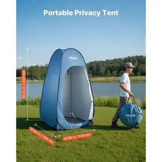 VEVOR Pop Up Zelt (1219 x 1219 x 2134 mm) Wasserfestes Toilettenzelt mit, Umkleidezelt inkl. Heringen & Seilen & Tragetasche & Aufhängetasche, aus 190T Polyester für Camping Strand Angeln Blau VEVOR Pop Up Zelt (1219 x 1219 x 2134 mm) Wasserfestes Toilettenzelt mit, Umkleidezelt inkl. Heringen & Seilen & Tragetasche & Aufhängetasche, aus 190T Polyester für Camping Strand Angeln Blau