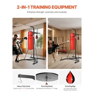 VEVOR 2 in 1 Boxsackständer Trainingsgerät Sandsackgestell aus Stahl, höhenverstellbare Boxsackhalterung (65 kg belastbar), Fitnessgerät Standboxtrainer Speedbag-Ständer für Fitness-Studio VEVOR 2 in 1 Boxsackständer Trainingsgerät Sandsackgestell aus Stahl, höhenverstellbare Boxsackhalterung (65 kg belastbar), Fitnessgerät Standboxtrainer Speedbag-Ständer für Fitness-Studio