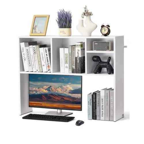 VEVOR Schreibtisch Bücherregal 1-stufiger Organizer (94 x 24 x 73 cm) Tischregale Schreibtisch Organizer Ausstellungsregal aus Spanplatten mit rutschfesten Füßen, für Büro Wohnheim, Weiß VEVOR Schreibtisch Bücherregal 1-stufiger Organizer (94 x 24 x 73 cm) Tischregale Schreibtisch Organizer Ausstellungsregal aus Spanplatten mit rutschfesten Füßen, für Büro Wohnheim, Weiß