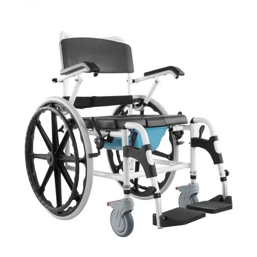 VEVOR Duschrollstuhl, 17,5 Zoll breiter Badezimmerrollstuhl aus Aluminiumlegierung für die Innendusche, verstellbarer Duschrollstuhl mit Bremse für behinderte Erwachsene, 300 lbs Tragkraft, Dusch-/Toiletten-/Transportstuhl – Bild 9