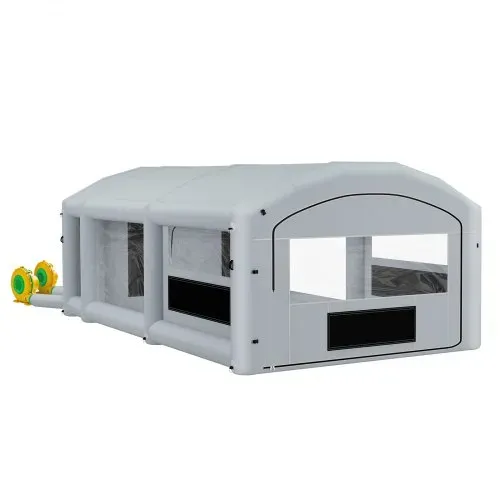 VEVOR Aufblasbare Lackierkabine 8x4,5x3 m Spritzkabine Autolackierzelt Grau, mit 750-W- & 950-W-Gebläsen Aktivkohlefiltration Umkleidebereich PVC-Fenster für Mittelgroße Pickups Große Möbel Tragbar – Bild 10