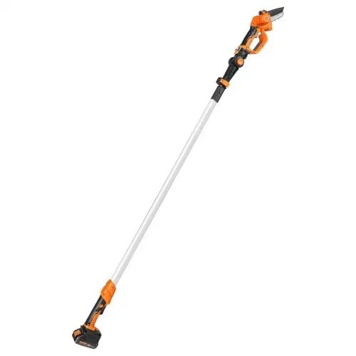 VEVOR Mini Kettensäge mit Akku 20V 2Ah Bürstenloser Motor 2 in 1 Akku-Hochentaster 22000U/min Kettensäge Elektro, Teleskop Heckenschere Astsäge mit Teleskopstiel Auszugslänge bis 2,43m – Bild 9