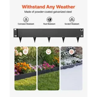 VEVOR Rasenkante 6er-Pack 1016×207 mm, Beeteinfassung aus Verzinktem Stahl, inkl. Handschuhen, Rasenbleche, Mähkante, Metall Palisade, Beetumrandung für Blumenbeete & Gartenwege VEVOR Rasenkante 6er-Pack 1016×207 mm, Beeteinfassung aus Verzinktem Stahl, inkl. Handschuhen, Rasenbleche, Mähkante, Metall Palisade, Beetumrandung für Blumenbeete & Gartenwege