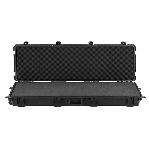 VEVOR Waffenkoffer mit Hartschale für Langwaffen, abschließbarer Gewehrkoffer mit abnehmbarem XPE-Schaum, Langwaffenkoffer Waffenaufbewahrung rollbar IP67 wasserfest, 134,1 x 42,5 x 18 cm Schwarz – Bild 8