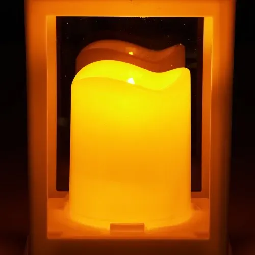 VEVOR 12er-Pack dekorative Kerzenlaternen, elektrische LED-Kerzen ohne Flamme, Halter aus Kunststoff mit Glas, Wandbehang für Veranda, Hochzeitstische, Partys, Bauernhäuser, Weiß, 105x105x240 mm – Bild 10