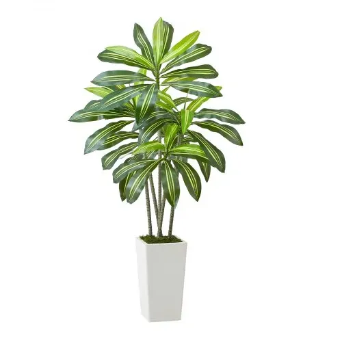 VEVOR Künstlicher Dracaena-Baum, 1,52 m, Drachenbaum, tropische Pflanzen mit weißem, hohem Pflanzgefäß, Kunstseidenpflanze im Topf, große Bäume für Veranden, Wohnzimmer, Terrassen Zuhause, Büro – Bild 10