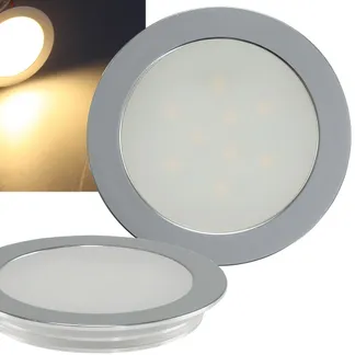 LED Einbauleuchte „EBL Slim WW“ IP67,1W, 50lm, Alu matt, warmweiß, Ø55mm LED Einbauleuchte „EBL Slim WW“ IP67,1W, 50lm, Alu matt, warmweiß, Ø55mm