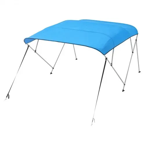 VEVOR Bimini Top Bootsabdeckung Sonnenverdeck (4 Bögen) aus 600D Polyester mit Rahmen aus Aluminiumlegierung, wasserdichte Sonnenschutz-Bootsmarkise mit Aufbewahrungstasche, 216-229 cm (B) Blau – Bild 10