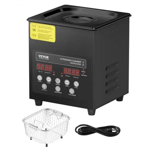 VEVOR 2 L Ultraschallreiniger 60 W digitales Ultraschallreinigungsgerät mit Schonmodus & verbesserter Entgasung, 40 kHz industrieller Schmuckreiniger mit Heizung & Timer, für Brillen Uhren Schwarz – Bild 8