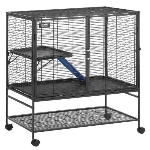 VEVOR 39" rollender Frettchenkäfig aus Eisen, großer 2-stöckiger Critter Nation-Käfig, Kleintierkäfig mit Rampen und Tablett, einfach aufzubauen für Hausratten, Hamster, Meerschweinchen, Chinchillas – Bild 9