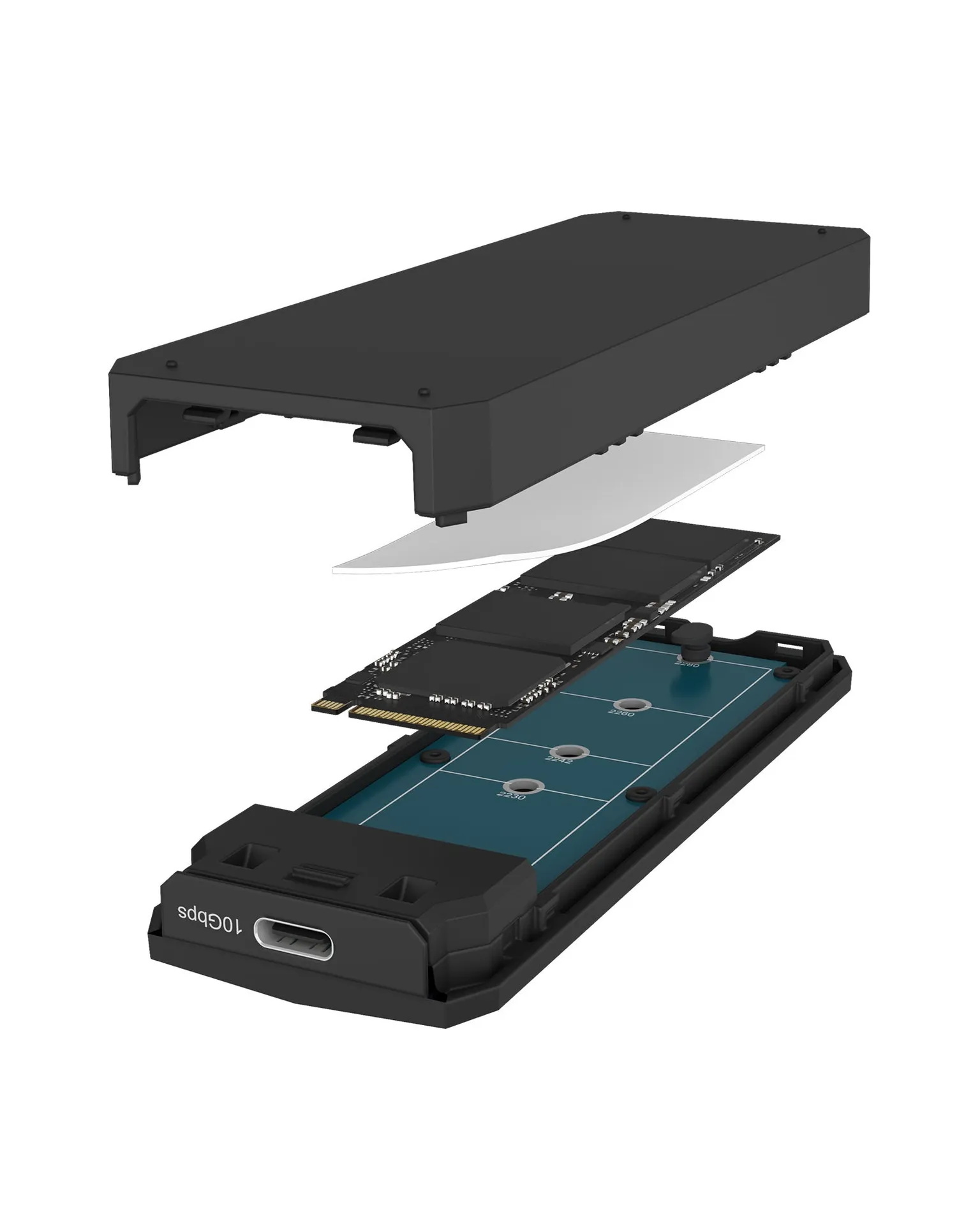 ICY BOX Gehäuse für NVMe M.2 SSD, RGB-Beleuchtung, Host USB 3.2 Gen 2 Type-C+ Type-A, 10 Gbit/s – Bild 2