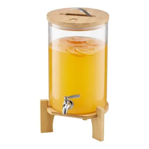 VEVOR Getränkespender (1 x 8 L) für Partys Saftspender (aus Glas) mit tropfsicherem Zapfhahn & Holzständer, Wasserspender für Restaurants Partys, Limonade Eistee selbstgemachte Getränke Spender – Bild 10