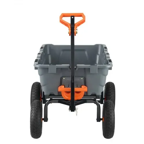 VEVOR Transportwagen, Gartenkarre mit leicht zu montierendem Stahlrahmen, Gartenwagen mit umwandelbarem 2-in-1-Griff, Mehrzweck-Schubkarre mit 680 kg Kapazität, 33 cm Reifen – Bild 8