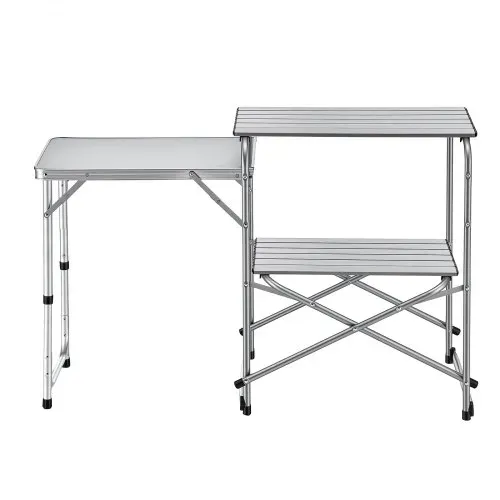 VEVOR Klappbarer Campingtisch, Campingkochstation mit Beistelltisch, Hitzebeständiger Tischplatte und Tragetasche, Tragbare Camping-Küchenstation Ideal für Picknick, Grillen und Wohnmobilreisen – Bild 8
