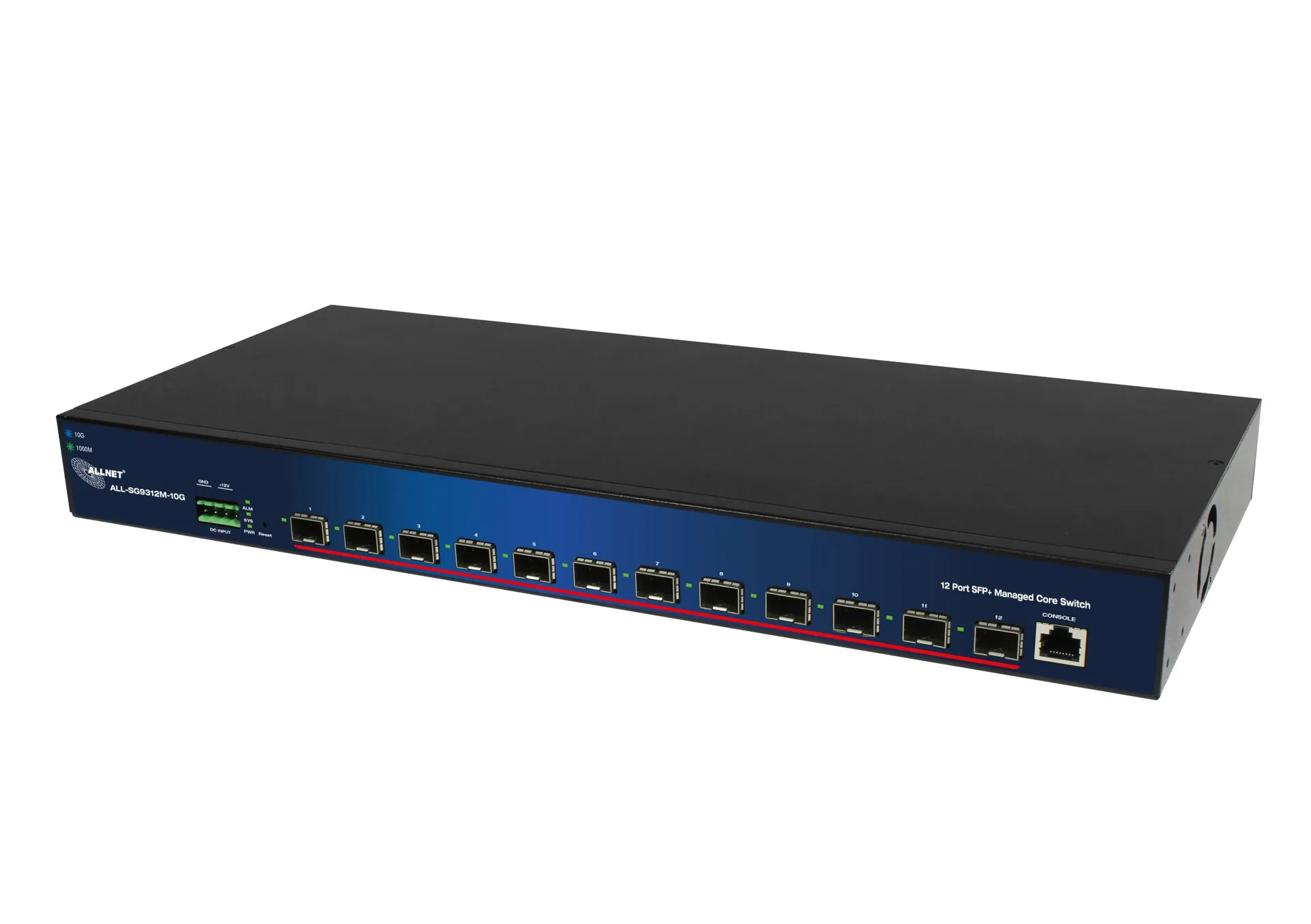 ALLNET Switch smart managed Layer2 12 Port • 12x SFP+ 10GbE • 19″ • ALL-SG9312M-10G • Core-Switch • Redundant Power Option ALLNET Switch smart managed Layer2 12 Port • 12x SFP+ 10GbE • 19″ • ALL-SG9312M-10G • Core-Switch • Redundant Power Option