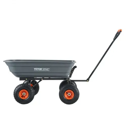 VEVOR Transportwagen, Gartenkarre mit leicht zu montierendem Stahlrahmen, Gartenwagen mit umwandelbarem 2-in-1-Griff, Mehrzweck-Schubkarre mit 270 kg Tragkraft, 25,4 cm Reifen – Bild 9