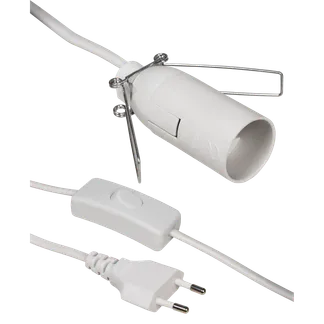 Euro-Netzkabel McPower mit Schnurschalter und E14 Fassung, 3,5m, weiß Euro-Netzkabel McPower mit Schnurschalter und E14 Fassung, 3,5m, weiß