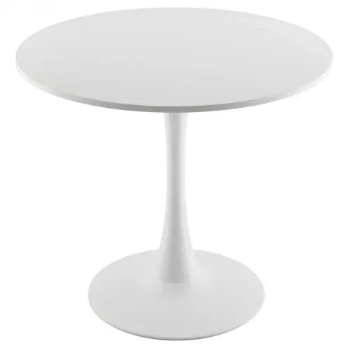 VEVOR runder Esstisch Küchentisch Holztisch (80 cm / 113,4 kg belastbar) für 2–4 Personen, moderne Bürotische mit Säulenfuß im Tulpendesign, für Küche zu Hause Wohnzimmer, weiß (nur Tisch) – Bild 9