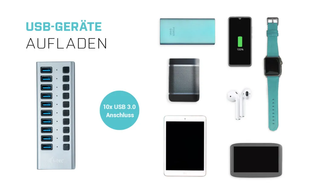 i-tec USB 3.0 Charging HUB 10 port + Power Adapter 48 W – Bild 5