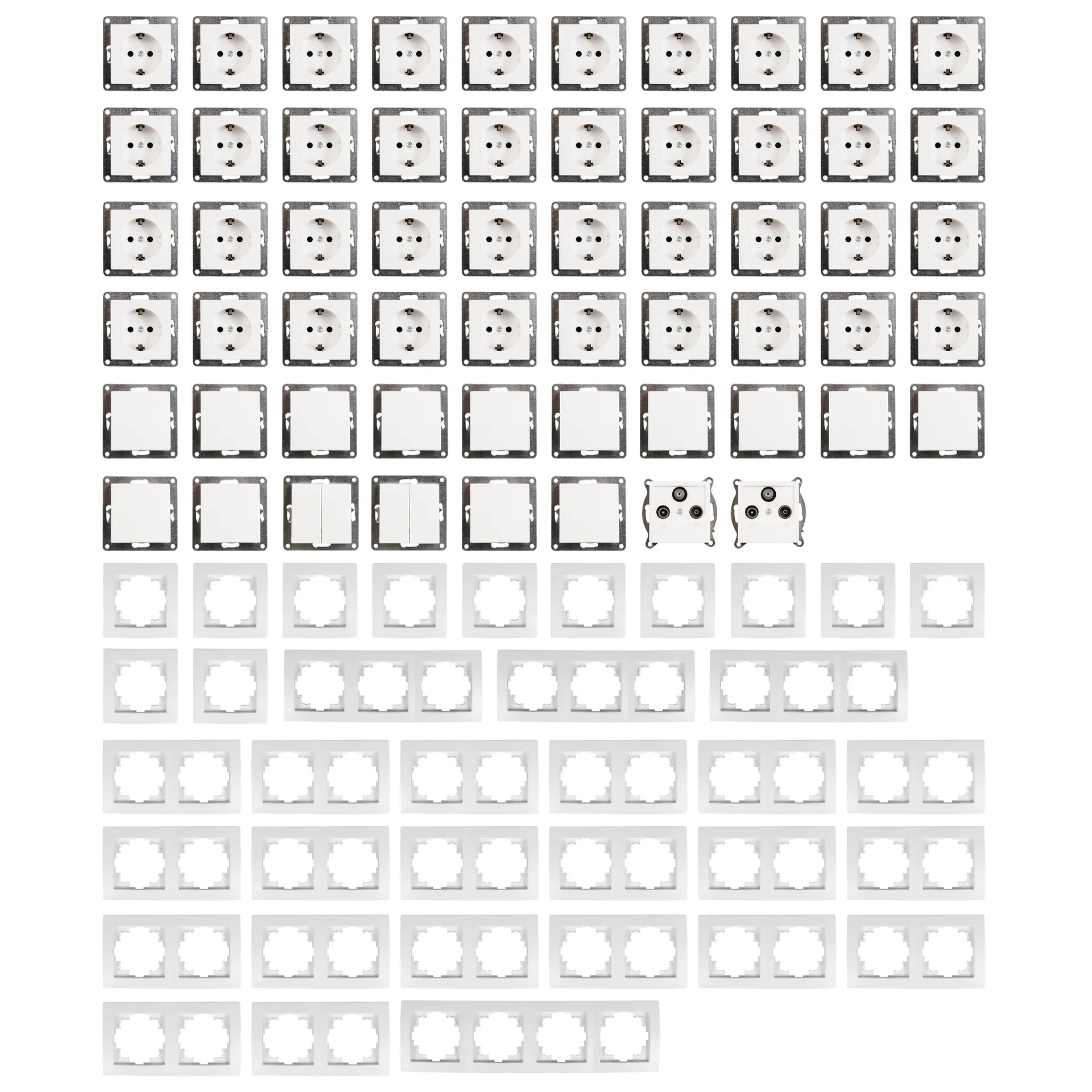 Schalter und Steckdosen Set McPower Flair ''Einfamilienhaus'', 95-teilig, weiß – Bild 3
