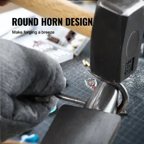 VEVOR Amboss Einzelner Hornamboss 4kg Stahlgussamboss Geschmiedeter Amboss Robuster Hornamboss Schmied Juweliere Metallschmied Schmiedewerkzeug Geeignet für Nieten, Abflachen, Schmieden und Formen – Bild 3