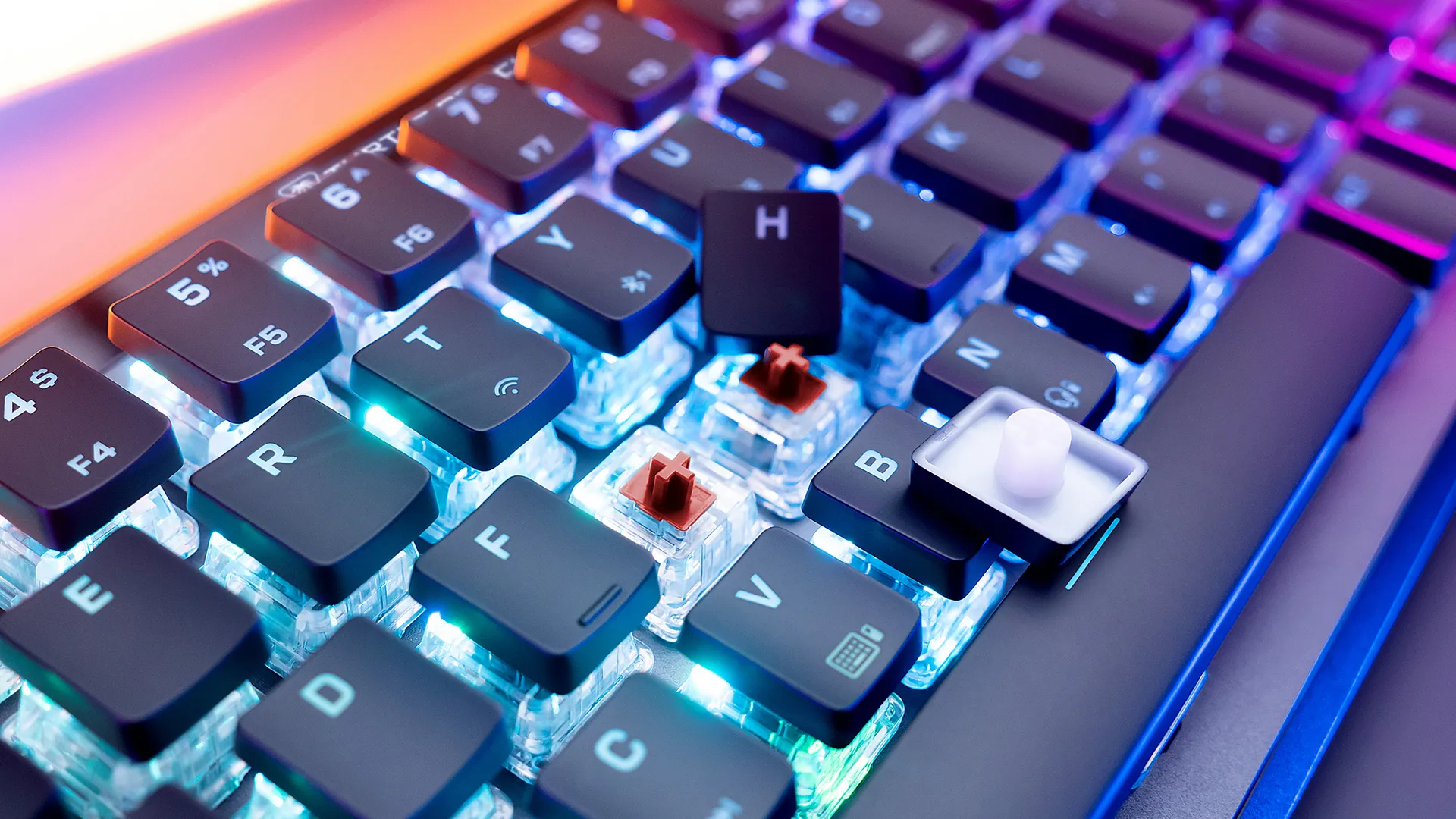 Turtle Beach Vulcan II Mini Air – Optisch-mechanische kabellose Gaming-Tastatur (65%), anpassbare RGB-Beleuchtung, abnehmbares Kabel, Smart Keys, Aluminiumplatte – Schwarz – Bild 4