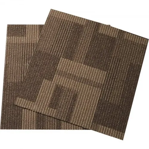 VEVOR Teppichfliesen, 610 x 610 mm, Teppichboden mit angebrachter Polsterung, weich gepolsterte Teppichfliesen, einfache DIY-Installation für Schlafzimmer und Wohnzimmer (24 Stk., gemischtes Braun) – Bild 8