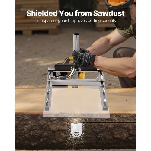 VEVOR Mobiles Sägewerk für Kettensäge, Kettensägenmühle für 41-51 cm Plankenfräsbalken, Schnittholz-Querschnittführungskettensäge mit Schutzschild, 0,2-11,81 Zoll Schnittdicke – Bild 3