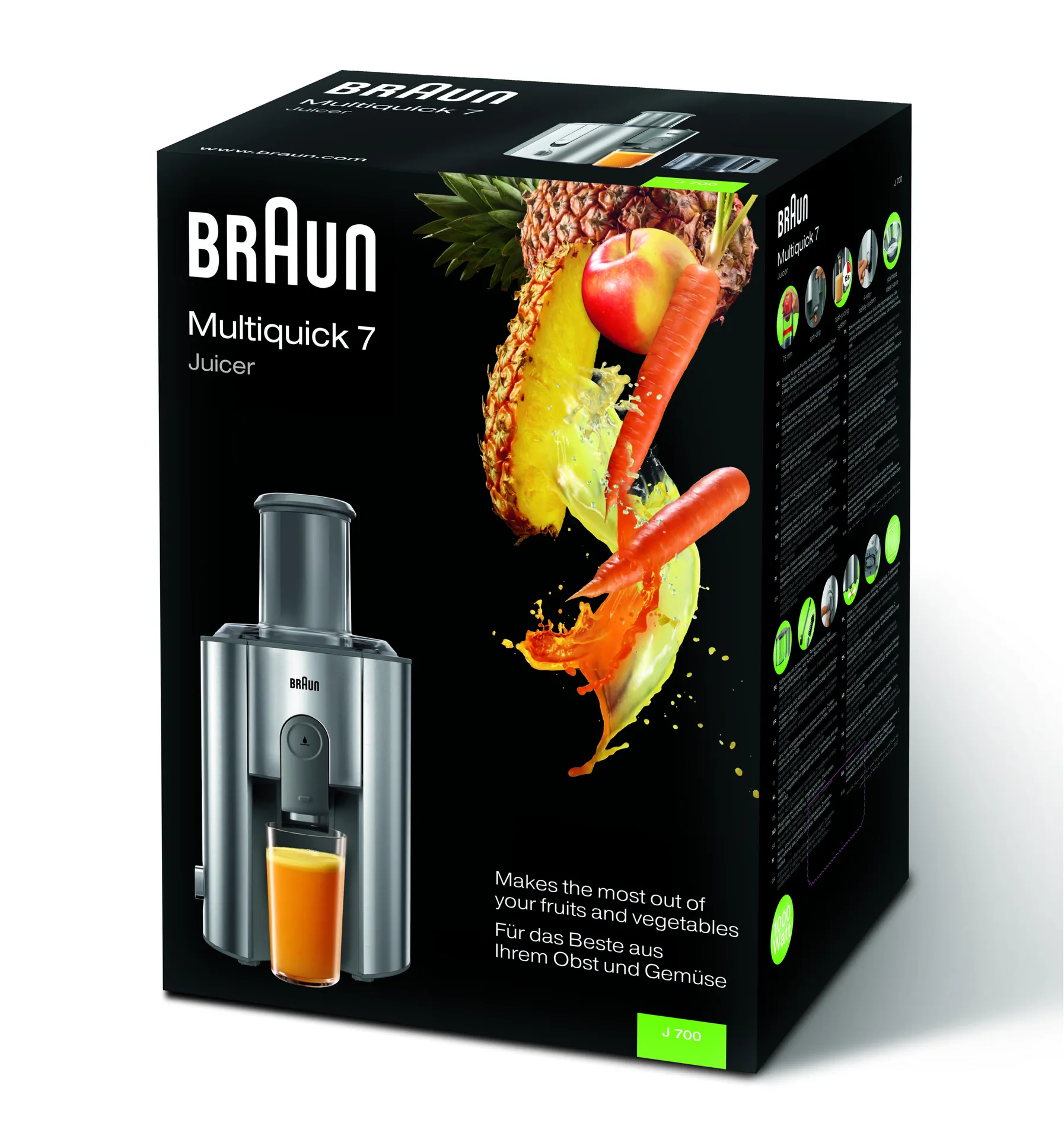 Braun Multiquick 7 juicer J 700 Zentrifugal-Entsafter 1000 W Edelstahl – Bild 3
