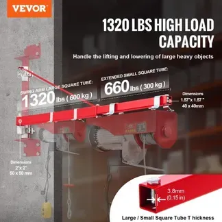 VEVOR Elektrischer Hebezeug-Stützarm 600 kg Tragkraft, elektrischer Hebezeughalter-Schwenkarm Stahlhebezeugrahmen 180° schwenkbarer Gerüsthebezeug-Hebearm Windenhebezeugarm zum Heben Werkstatt Garage VEVOR Elektrischer Hebezeug-Stützarm 600 kg Tragkraft, elektrischer Hebezeughalter-Schwenkarm Stahlhebezeugrahmen 180° schwenkbarer Gerüsthebezeug-Hebearm Windenhebezeugarm zum Heben Werkstatt Garage