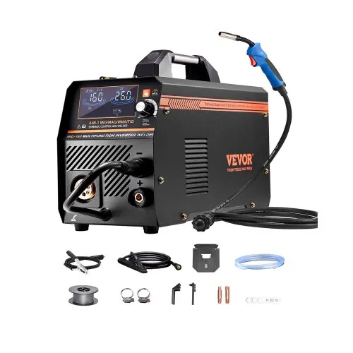 VEVOR MIG-Schweißgerät, 160 A Welder, synergetische MIG-Schweißmaschine, 4-in-1-Gas/MIG/MMA/Lift TIG-Mehrprozess-Schweißer mit IGBT-Wechselrichtertechnologie und LCD-Bildschirmanzeige VEVOR MIG-Schweißgerät, 160 A Welder, synergetische MIG-Schweißmaschine, 4-in-1-Gas/MIG/MMA/Lift TIG-Mehrprozess-Schweißer mit IGBT-Wechselrichtertechnologie und LCD-Bildschirmanzeige