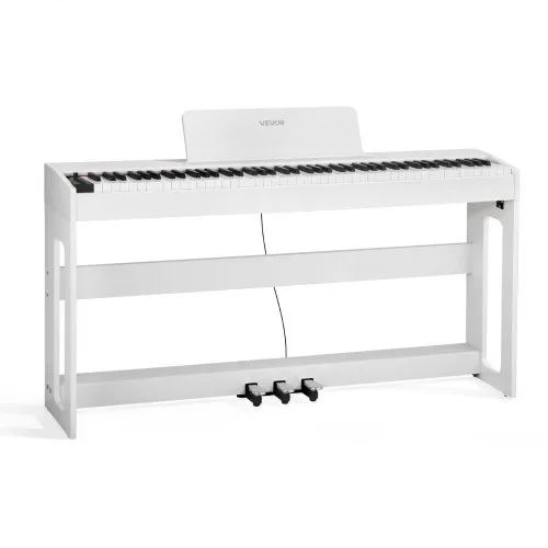 VEVOR Gewichtetes Digitalpiano, 88 Tasten vollgewichtet, E-Piano-Tastatur mit Möbelständer, Netzadapter, Dreifachpedal, Aufnahmefunktion, 280 Töne, Kabellose Verbindung, für Anfänger, Weiß VEVOR Gewichtetes Digitalpiano, 88 Tasten vollgewichtet, E-Piano-Tastatur mit Möbelständer, Netzadapter, Dreifachpedal, Aufnahmefunktion, 280 Töne, Kabellose Verbindung, für Anfänger, Weiß
