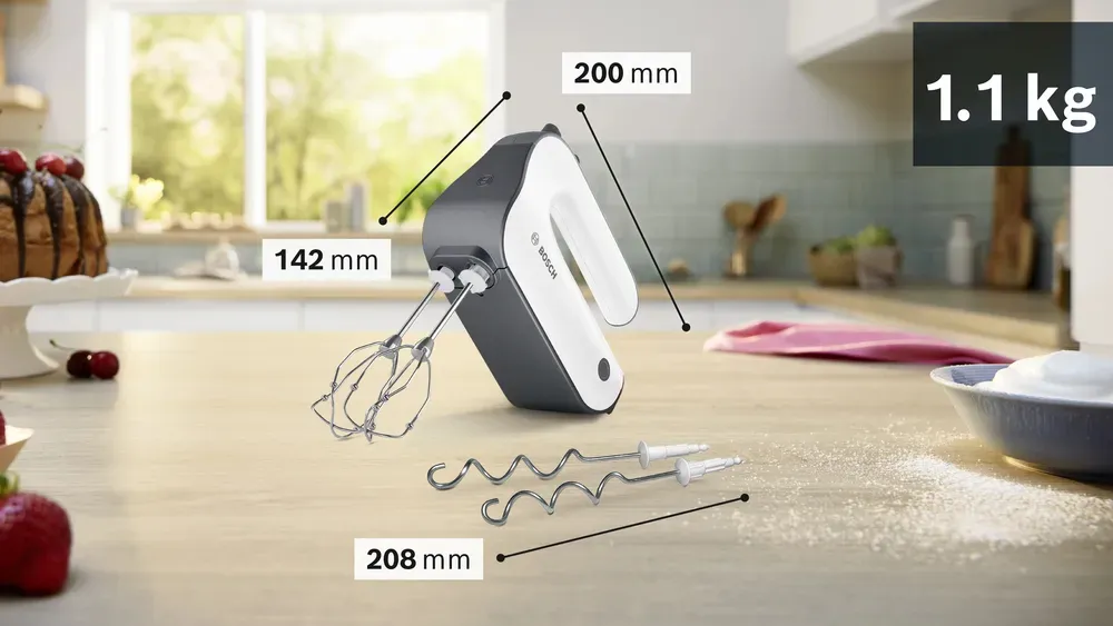 Bosch MFQ49300 Mixer Handmixer 850 W Schwarz, Edelstahl, Weiß – Bild 4