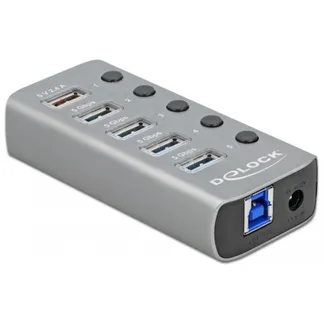 USB 3.2 Gen 1 Hub mit 4 Ports + 1 Schnellladeport + 1 USB-C PD 3.0 Port, USB-Hub USB 3.2 Gen 1 Hub mit 4 Ports + 1 Schnellladeport + 1 USB-C PD 3.0 Port, USB-Hub