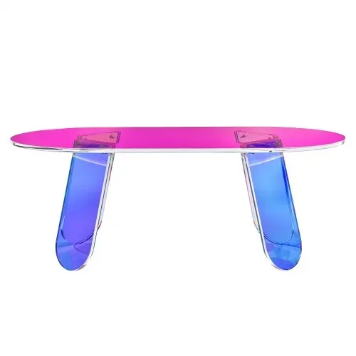 VEVOR Acryl-Beistelltisch 95 x 50 cm, Bunter Acryl-Beistelltisch Bartisch Leicht zu Reinigen, Acryl-Couchtish für Kaffee, Getränke, Essen, Snacks, Couchtisch für Wohnzimmer, Schlafzimmer usw. – Bild 10