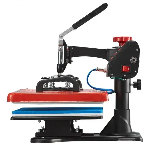 VEVOR Transferpresse 38 x 30 cm Hitzepresse 10 in 1 T-Shirtpresse Rot Textilpresse Heißpresse 360-Grad-Drehbar Multifunktionale Sublimationsmaschine – Bild 9