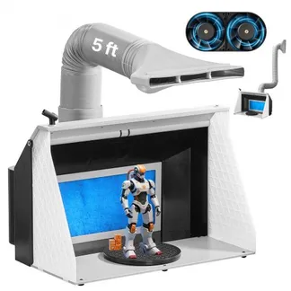 VEVOR Airbrush-Farbkabine Lackierkabine mit Doppellüfter (545 x 475 x 370 mm), tragbare Sprühfarbenkabine mit 3 LED-Leuchten & Verlängerungsschlauch, zum Lackieren von Modellen, Kunst VEVOR Airbrush-Farbkabine Lackierkabine mit Doppellüfter (545 x 475 x 370 mm), tragbare Sprühfarbenkabine mit 3 LED-Leuchten & Verlängerungsschlauch, zum Lackieren von Modellen, Kunst