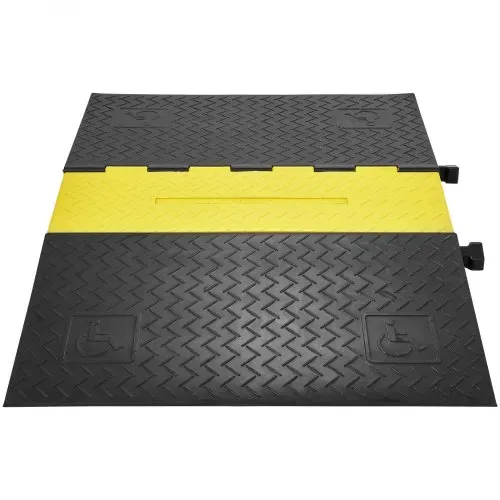 VEVOR 5-Kanal-Kabelschutzrampe Kabelbrücke aus Gummi Schlauchbrücke 114,5 x 80 x 5 cm Überfahrschutz 10000 kg (pro Achse) Tragfähigkeit Kabel Rampe Anti-Rutsch-Design Ideal für Parkplätze – Bild 10