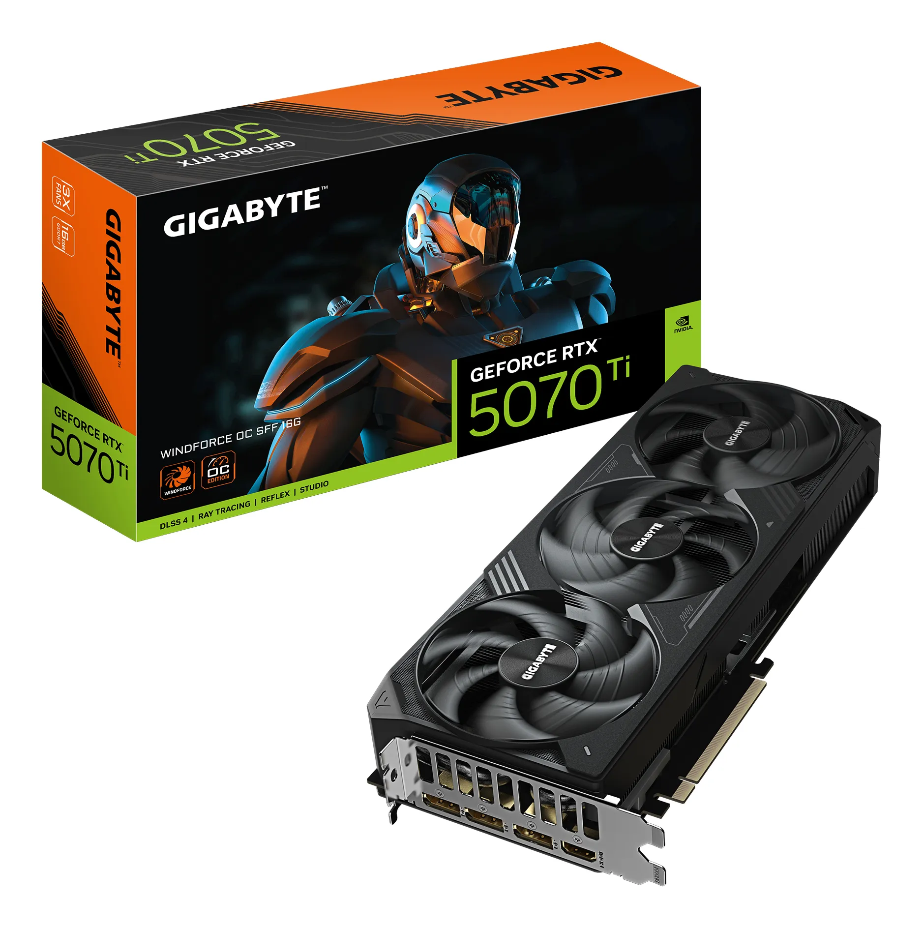 GIGABYTE GeForce RTX 5070 Ti WINDFORCE OC SFF 16G Grafikkarte – 16GB GDDR7, 256 Bit, PCI-E 5.0, 2497 MHz Core Clock, 3 x DP 2.1a, 1 x HDMI 2.1b, NVIDIA DLSS 4, GV-N507TWF3OC-16GD GIGABYTE GeForce RTX 5070 Ti WINDFORCE OC SFF 16G Grafikkarte – 16GB GDDR7, 256 Bit, PCI-E 5.0, 2497 MHz Core Clock, 3 x DP 2.1a, 1 x HDMI 2.1b, NVIDIA DLSS 4, GV-N507TWF3OC-16GD