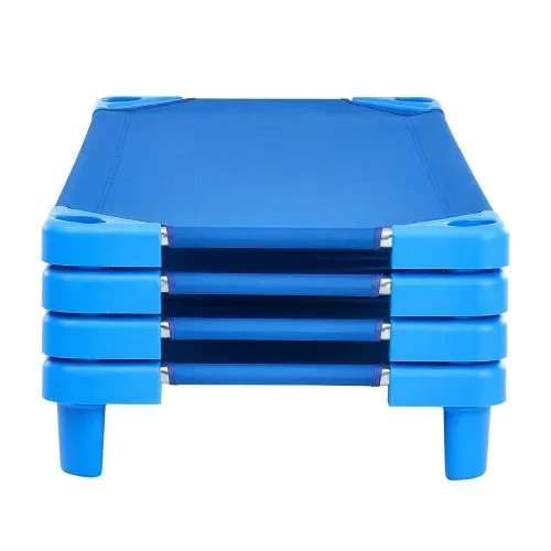 VEVOR Stapelbares Kinderbett 4er-Pack tragbare Kleinkinder-Schlafbetten, Standardgröße 130 x 57 x 15 cm, Kindertagesstättenbetten Vorschulklassenzimmer zum Schlafen Ausruhen Mittagsschlaf, blau – Bild 7