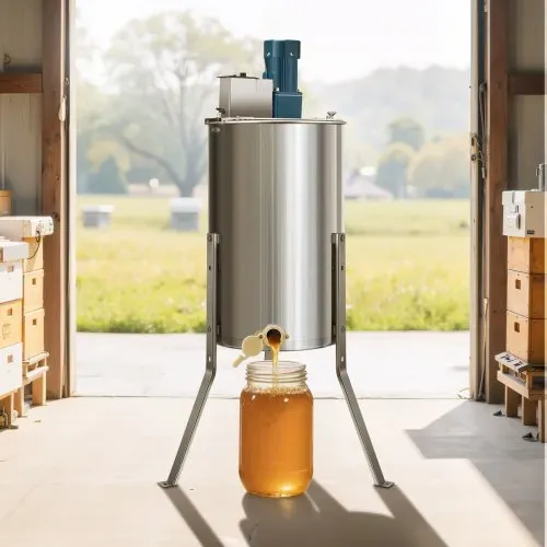 VEVOR Elektrische Honigschleuder, 3-Rahmen-Tangentialschleuder mit transparentem Deckel, 140 W Honigextractor aus Edelstahl, höhenverstellbar, Wabenextraktionsgerät für die Bienenzucht – Bild 7