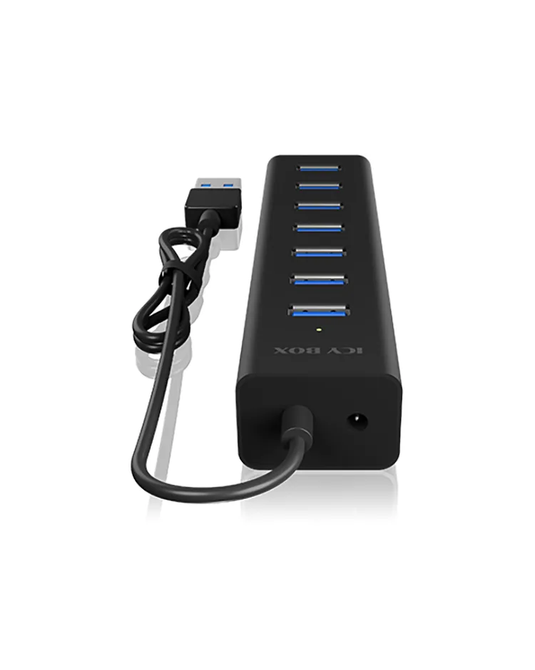 ICY BOX IB-HUB1700-U3, USB 3.2 Gen 1 zu 7-Port USB 3.2 Gen 1 Hub, Alu-Gehäuse – Bild 3