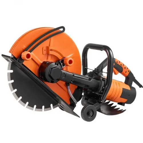 VEVOR Elektrische Betonsäge, 356 mm, Hochleistungs-Kreissäge 2800 W, Schnitttiefe 127 mm, Nass-/Trocken-Scheibensäge mit Wasserrohr, Wasserpumpe, Sägeblatt, für Stein und Ziegel – Bild 9