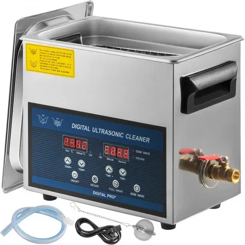 VEVOR Ultraschallreiniger 6L, Ultraschall Reinigungsgerät 220V, Zweifrequenz-Ultraschallreiniger Edelstahl, Digitaler Ultraschallreiniger, Ultraschallreinigungsgerät mit LED-Anzeige 28 kHz und 40 kHz – Bild 7