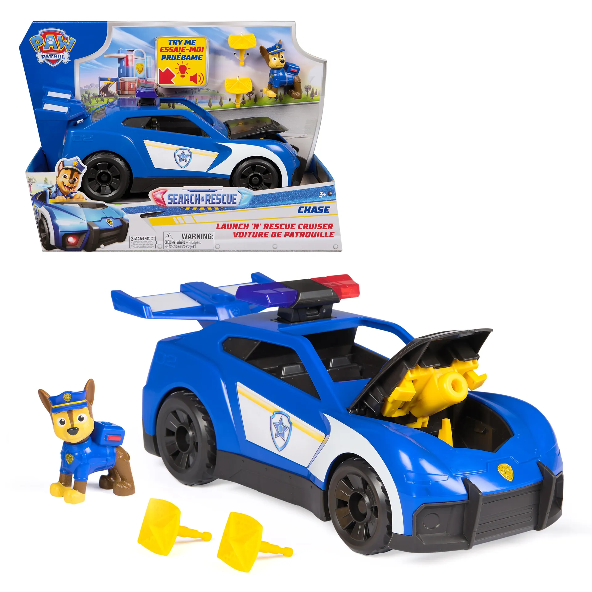 PAW Patrol – Search & Rescue: Launch N Rescue Cruiser, Extragroßes Fahrzeug mit Chase Figur PAW Patrol – Search & Rescue: Launch N Rescue Cruiser, Extragroßes Fahrzeug mit Chase Figur